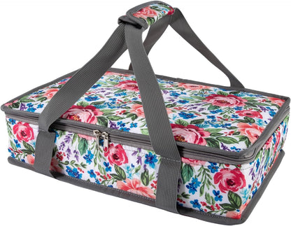 Insulated Casserole Carrier Fits Pioneer Woman Kitchen Stuff & 9x13 Baking Dish, Large Lasagna Lugger Tote, Leakproof Thermal Food Warmer Bag for Potluck, Picnic, Travel, Hot/Cold Food & Mom Gifts