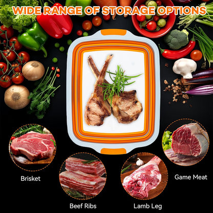 Collapsible Cutting Board with BBQ Prep Tub and Lid, Foldable Food Prep Container for Meal Prep, Marinating, Food Storage, Grilling, Camping and Outdoor Cooking, Dishwasher Safe, Black XX-Large