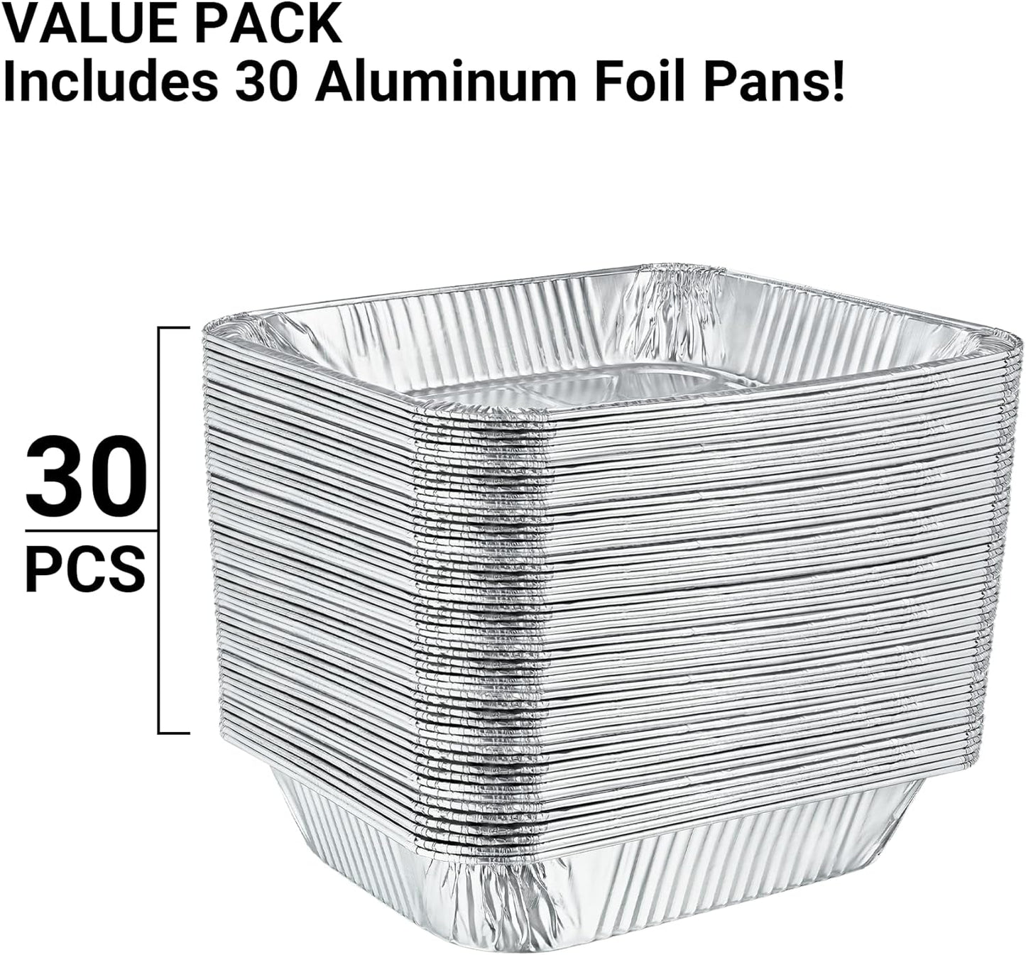 Nicole Home Collection Aluminum Pans With Lids Half Size 9x13 Extra Heavy Duty, Disposable Foil Pans For Baking (25 Sets)