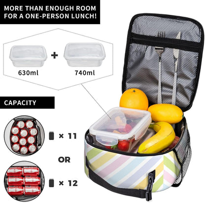70s Retro Mushroom Floral Insulated Lunch Bag Reusable Cooler Lunch Box Portable Leakproof Thermal Container Tote Bags for Girls Boys School Travel