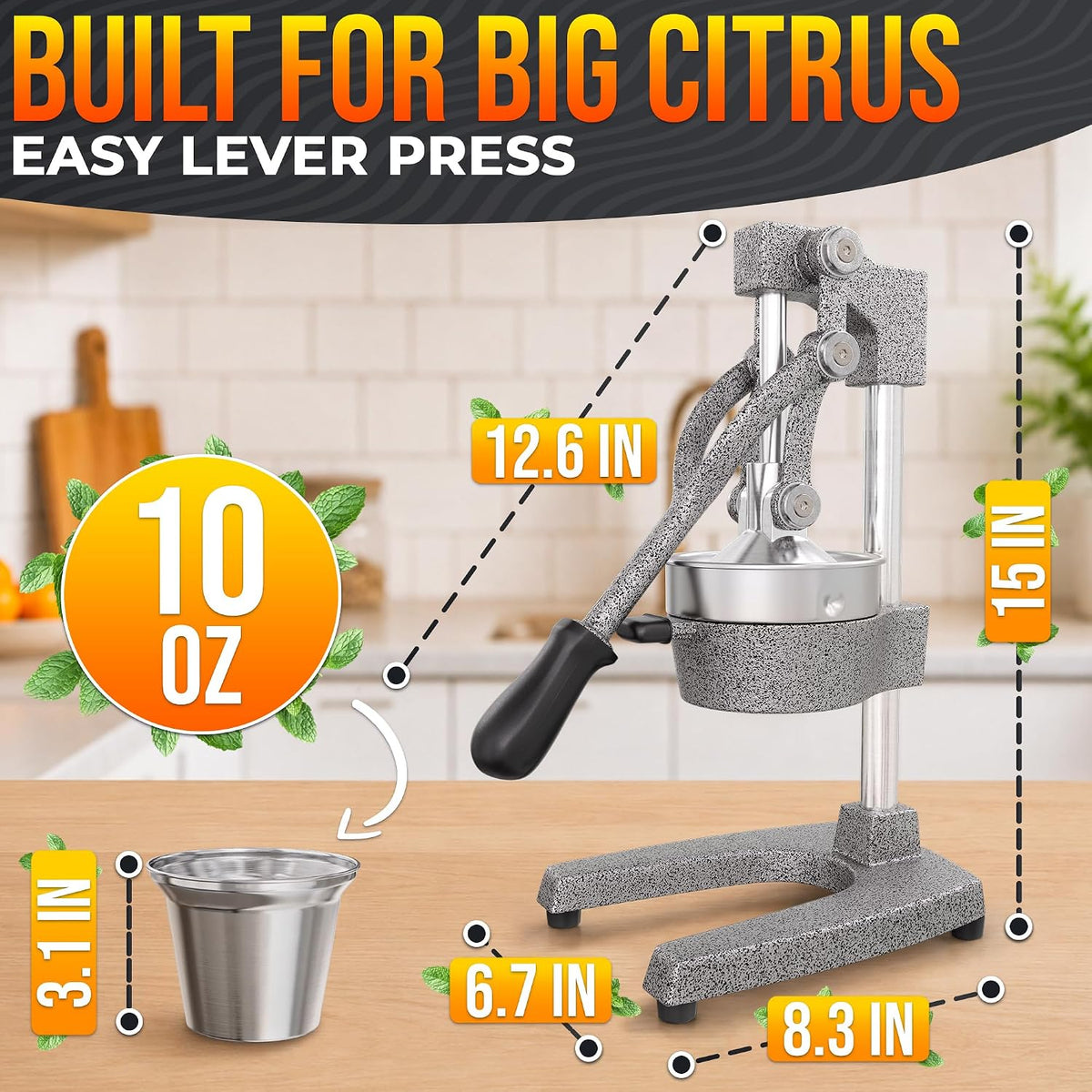NADOBA Lemon Squeezer and Lime Squeezer, Max Extraction Citrus Hand Juicer
