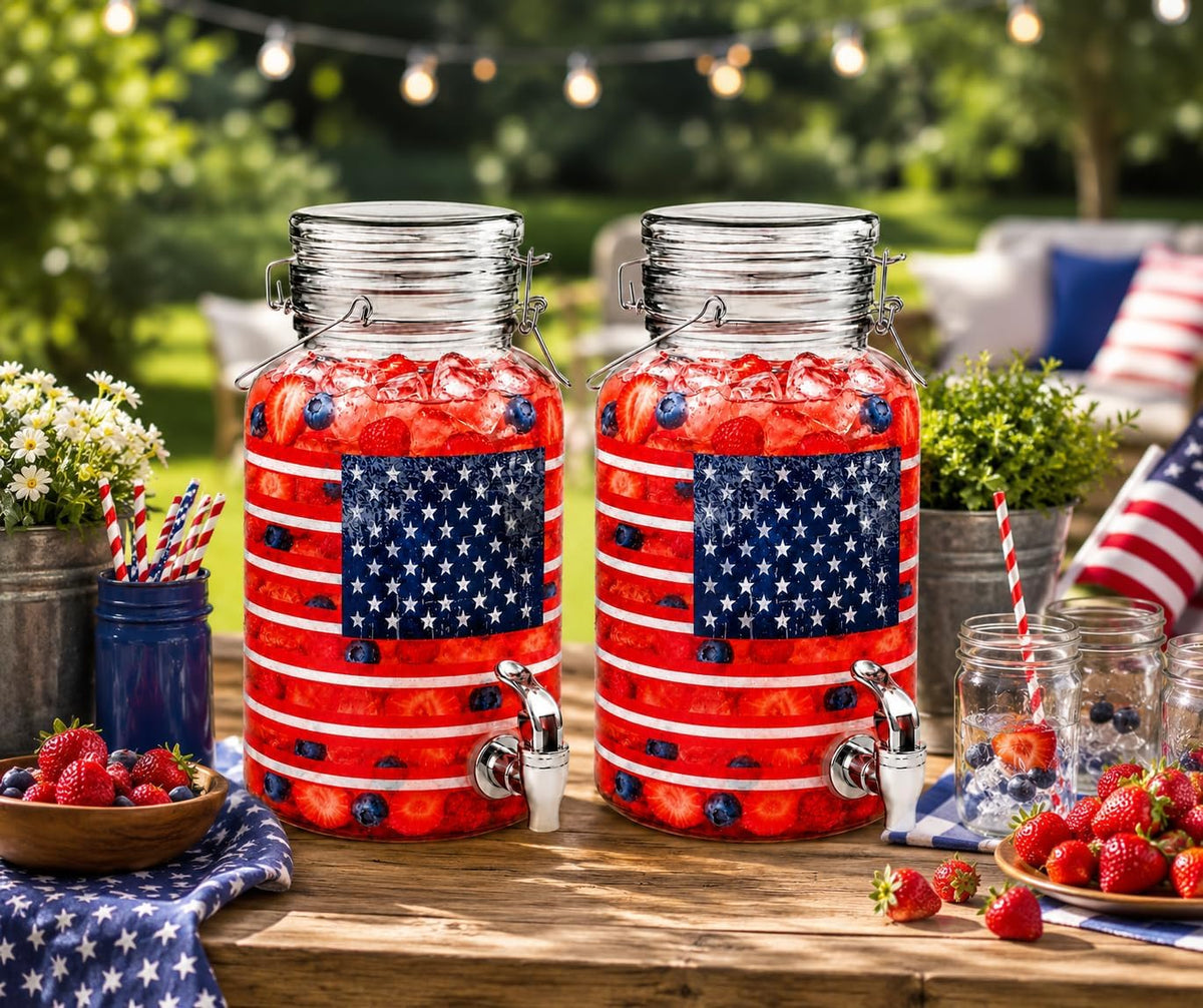 2 Gallon Glass Drink Dispenser, hobnail Drink Dispensers for Parties, Beverage Dispenser with Stand and Glass Lid, 100% Leakproof Spigot, Ideal for Lemonade, Juice,