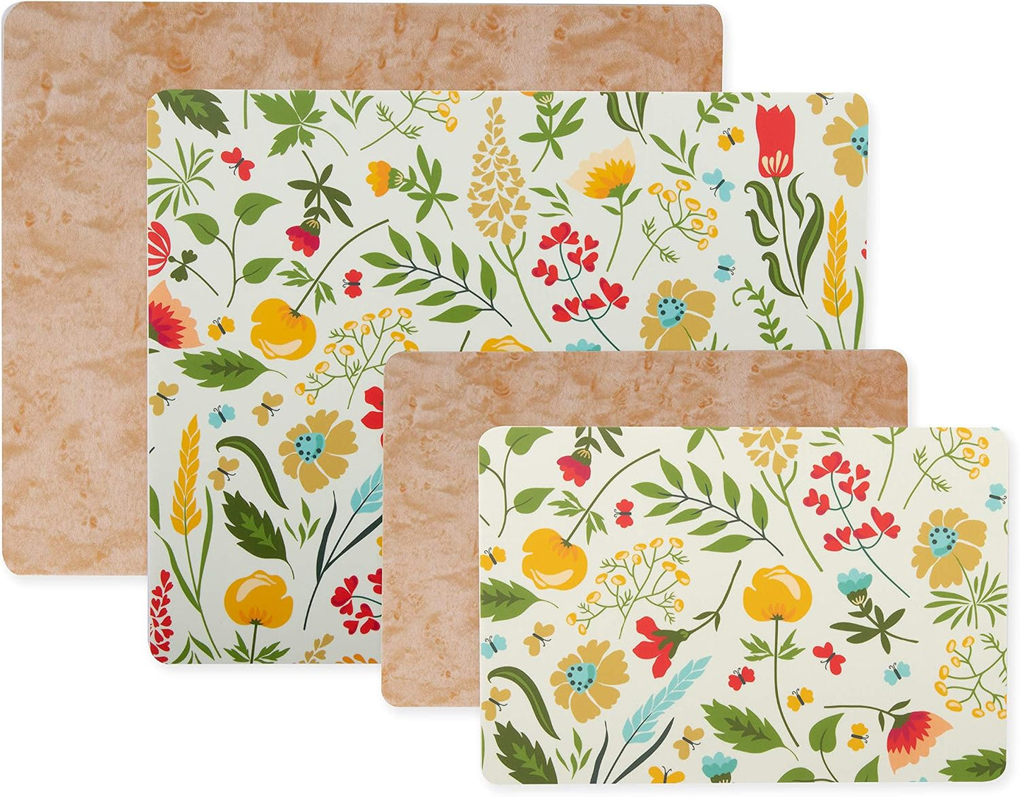 Dexas Heavy Duty Grippmat Flexible Designer Cutting Board Set of Four, 7.5 by 11", Bon Appetit Designs