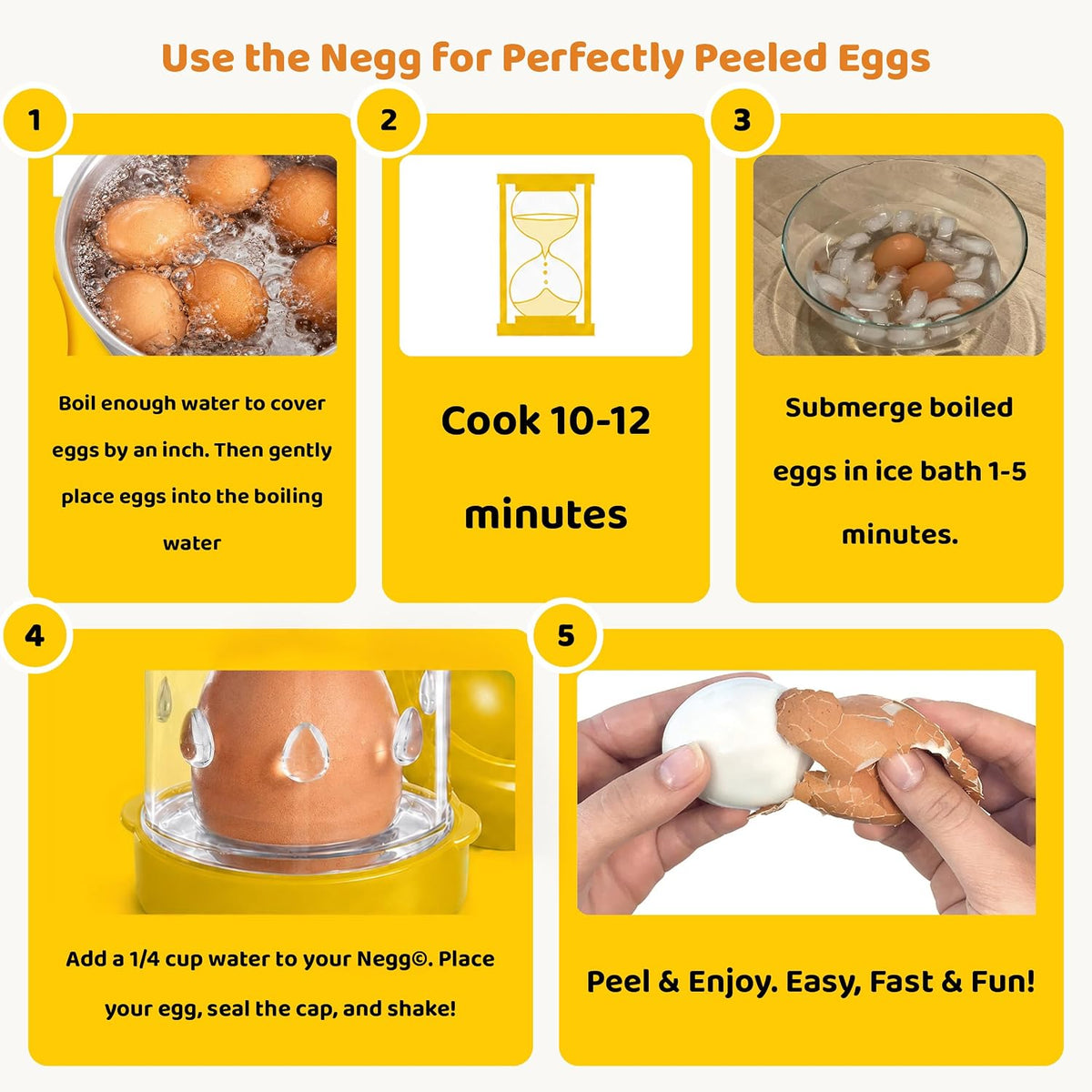 The Negg Boiled Egg Peeler - White