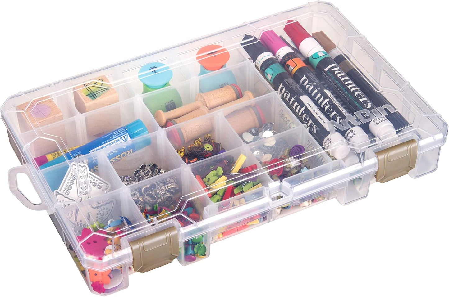 ArtBin Large Solutions Box Clear Art & Craft Organizer with Dividers - Plastic Storage Case for Convenient and Versatile Storage - Ideal for Various Craft Supplies