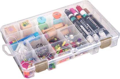 ArtBin Large Solutions Box Clear Art & Craft Organizer with Dividers - Plastic Storage Case for Convenient and Versatile Storage - Ideal for Various Craft Supplies
