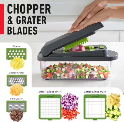MUELLER HOME Pro-Series 10-in-1 Stainless Steel Multi Vegetable Chopper