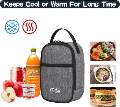Yelocota Small Insulated Lunch Bag- Snack Bag- Mini Cooler Bag with Handle for Travel,Work,School(Storage Space below 20oz)- Also Suitable for Pairing with Food Jar