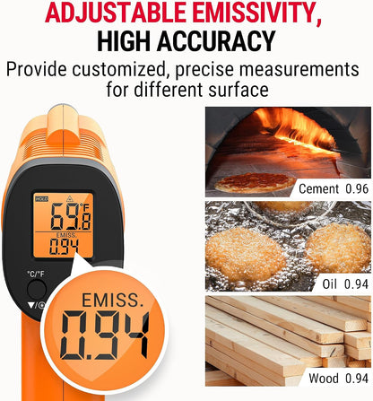 TempPro TempScan Infrared Thermometer Gun with Super Long Meat Probe
