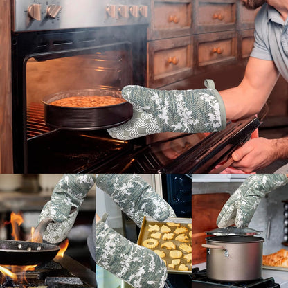 Mini Silicone Oven Mitts, Heat Resistant Kitchen Mittens 2-Pack Set