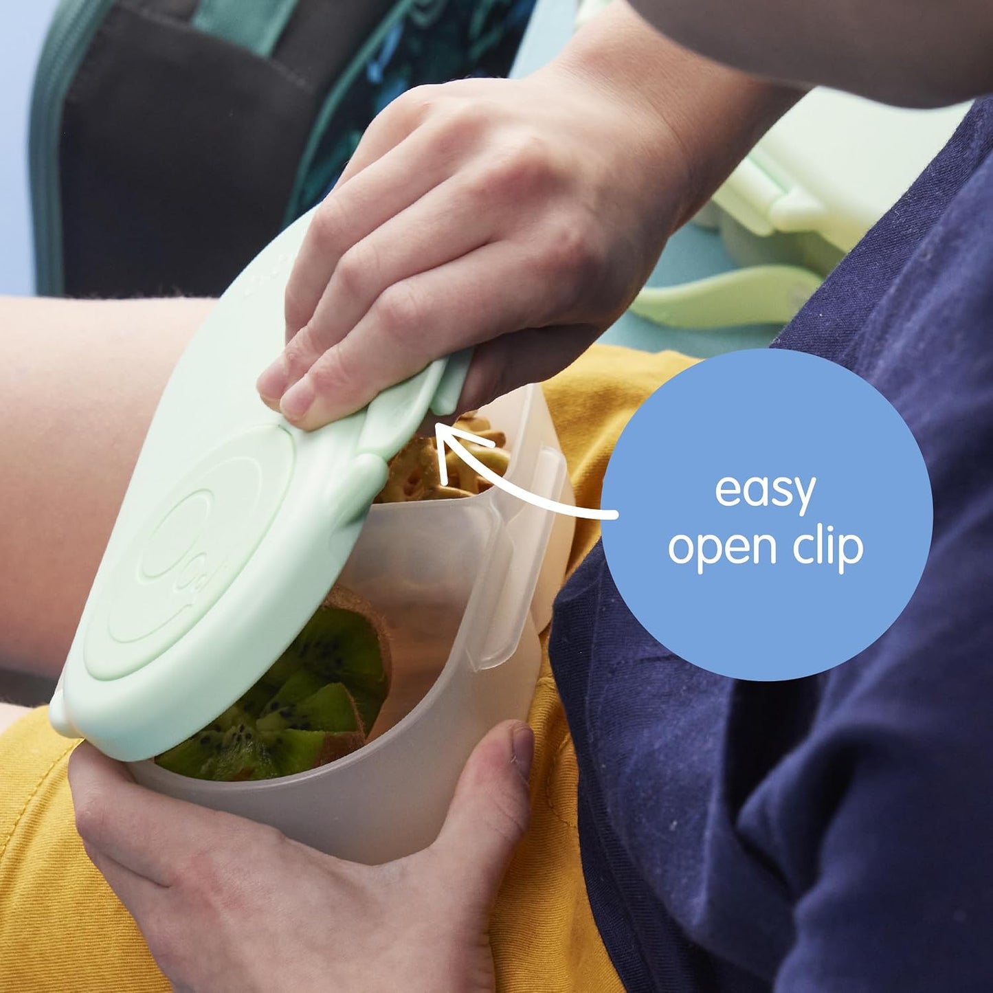 b.box Snack Box 2-Pack - Leak Proof Mini Bento Box for Kids & Toddlers, 2 Compartment Snack Containers for Kids, Dishwasher Safe, BPA-Free, PFAS-Free, Ages 4mo+, 1 3/4 Cup Each (Strawberry + Lilac)
