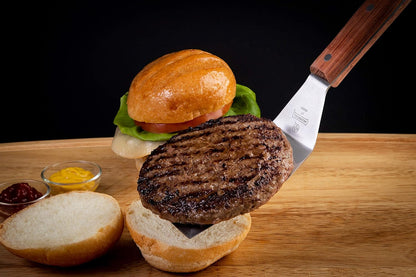 Mundial Hamburger Turner 4" x 3" – Beveled Food Service Grade Stainless Steel Blade with Wood Handle – Ideal for Flipping, Turning, and Serving Meats