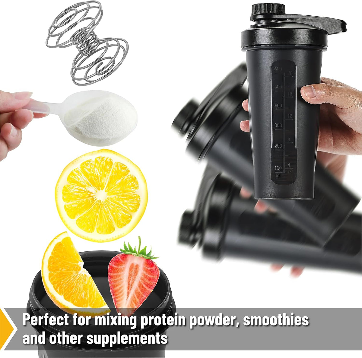 Mr. Pen- Shaker Bottles for Protein Mixes with Twist Cap, 28 oz
