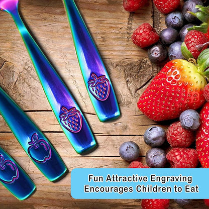 CHILLOUT LIFE Stainless Steel Kids Silverware Set 15 Pieces - Child and Toddler Safe Flatware - Kids Utensil Set - Metal Kids Cutlery Set Includes 5 Small Kids Spoons, 5 Forks & 5 Knives