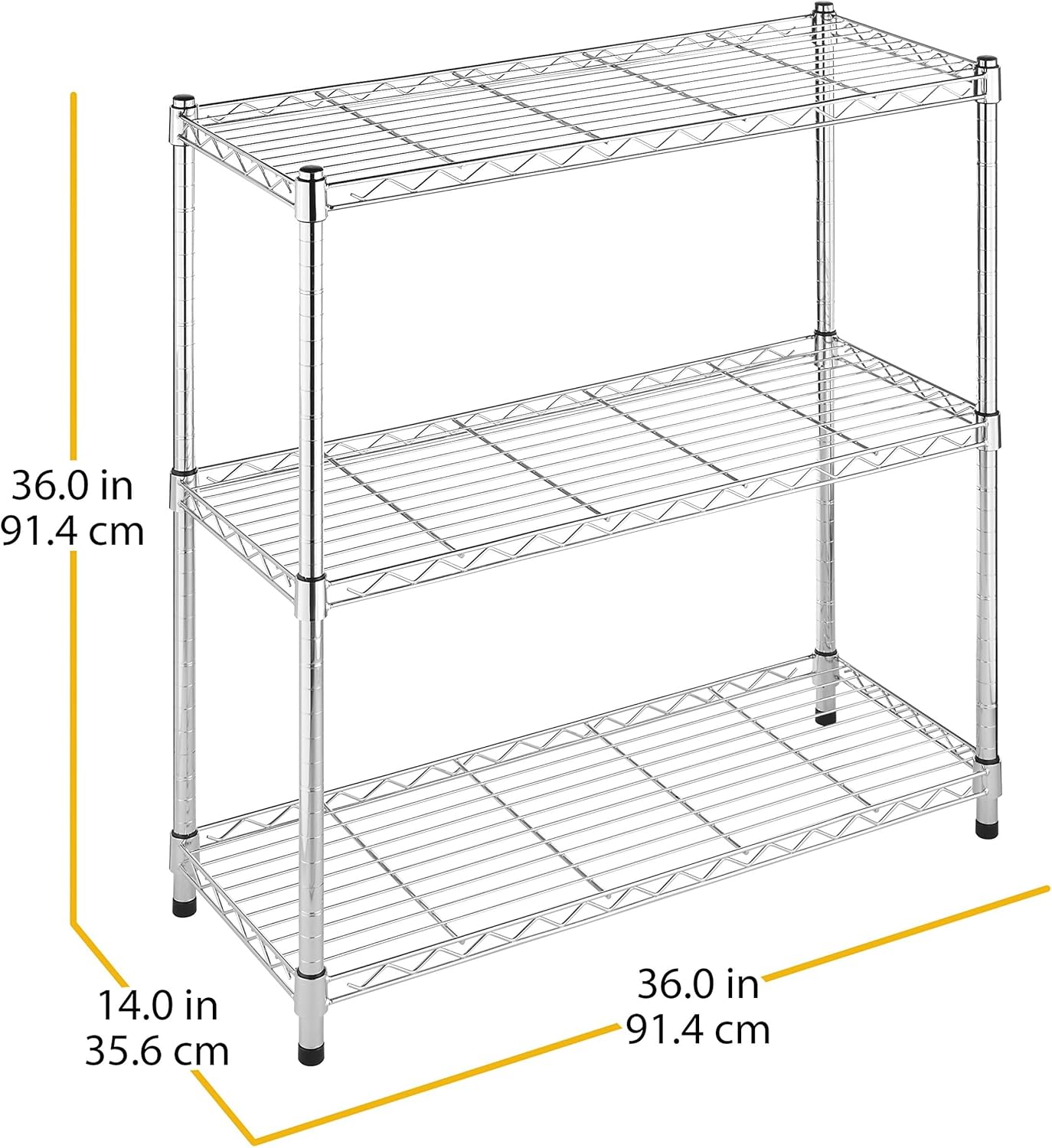 Whitmor 2-Wire Shelving Unit, Metal Storage Shelves, Stacking Shelf with Basket, Easy Assembly Home Organizer for Pantry, Kitchen, Garage, Plant