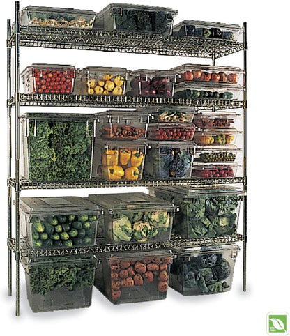 Rubbermaid Commercial Products Polycarbonate Food Storage Box/Tote, 2 Gallon, Clear, for Restaurant/Kitchen/Cafeteria