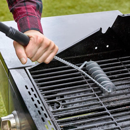 Outset Grill Cleaning, Universal Grill Grate Scraper, Stainless Steel with Storage Bag