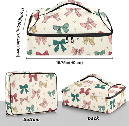 Casserole Carriers for Hot or Cold Food Reusable Casserole Dish Carrier Insulated Thermal Large Capacity Durable Perfect for Party Camping Family Gatherings Yellow Fish - Colors A