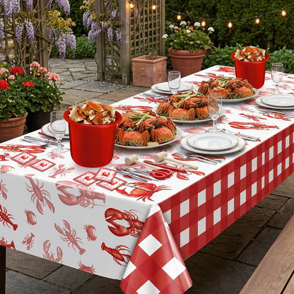 61 Pcs Seafood Tools Set Plastic Crawfish Tablecloth Lobster Bibs