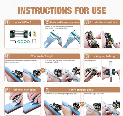 HONGDUI Chisel Sharpening Jig, Honing Guide for Wood Chisels & Planes (0.1"-3.2") Precision Woodworking Sharpener Tool