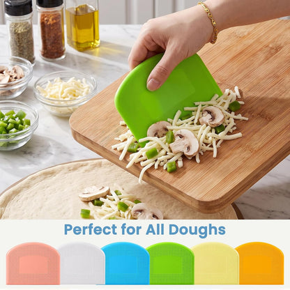 6 Pcs Dough Scraper, Flexible Bowl Scraper for Bread Dough