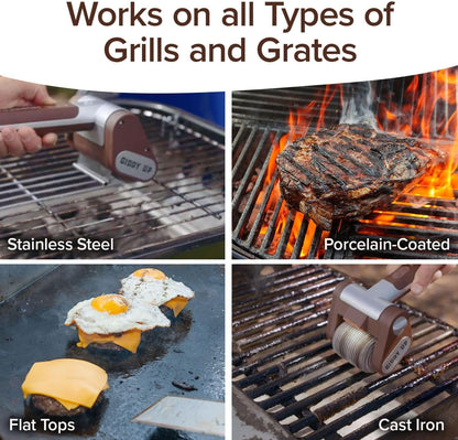 HorsePower Giddy Up Grill Cleaner AS SEEN ON TV! – Cordless, Rechargeable BBQ Tool with 350 RPM Stainless Roller, LED Light – Patents Pending – From BulbHead, a Family-Owned American Brand