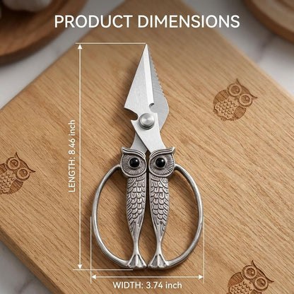XSNBRD All Purpose Kitchen Scissors, Pearl Gold Stainless Owl Shears.