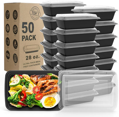 WGCC Meal Prep Containers, 50Pack [38OZ] Food Storage Containers With Lids, Reusable Food Prep Containers, To Go Containers With Lids, BPA-free, Stackable, Microwave/Dishwasher/Freezer Safe