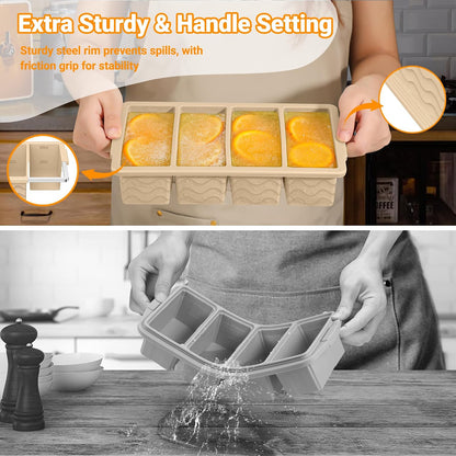 Doasuwish Silicone Freezer Molds for Soup with Lid – 1-Cup Soup Container Style Ice Cube Trays for Freezer, Meal Prep & Food Storage, Freeze 250mL/125mL Portions – 2 Pack