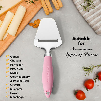 Rainspire Upgraded Non-Stick Cheese Slicers for Block Cheese Multi-Functional Cheese Cutter for Mozzarella, Cheddar, Gruyere Charcuterie Accessories Dishwasher Safe Kitchen Tools, Black