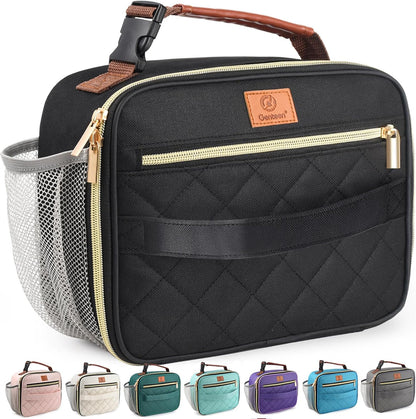 Genteen Lunch Box for Kids, Boys - Insulated Small LunchBox Reusable, Zip Closure & Buckle Handle, Portable Cooler for Work, School, Travel (Lake Green)