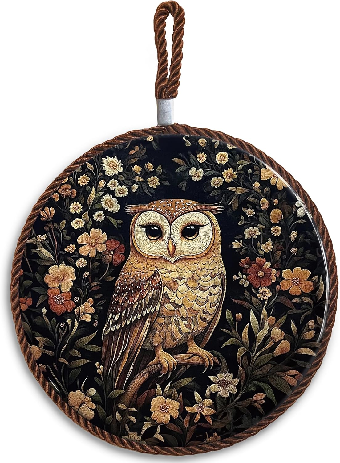 Vintage Owl Flower Ceramic Trivets for Hot Dishes