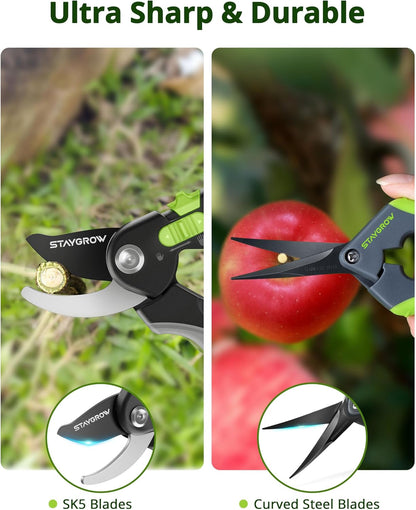 2pcs 6.5" Pruning Shears for Gardening Ultra Sharp Garden Scissors