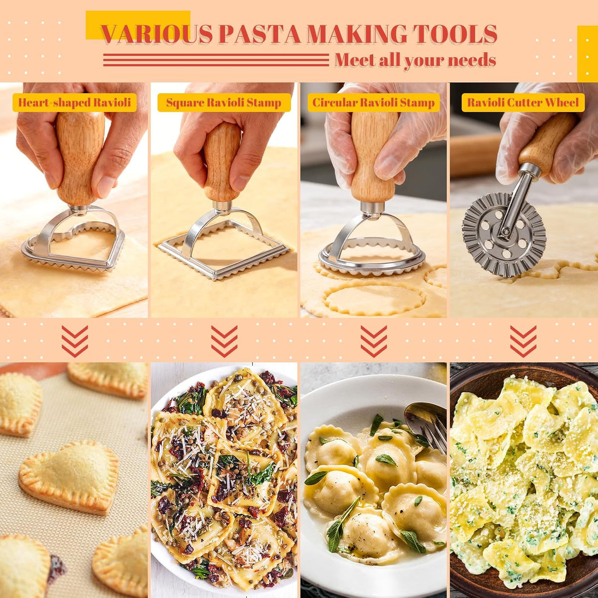 OHMU Pasta Making Kit, Pasta Tools for Homemade Noodles