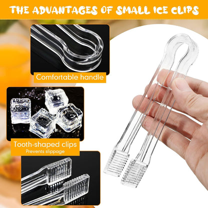 Nuogo Plastic Buffet Serving Tongs 6.3 Inch One-off Clear Tongs