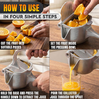 Fold Flat Lemon Squeezer Stainless Steel, Heavy Duty Citrus Juicer