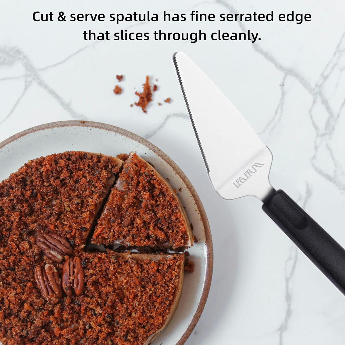 Pizza Server & Pie Spatula Set, 2 Piece Stainless Steel Pie Cutter and Server for Pizza, Cake, Pie, Quiche and Desserts, Red
