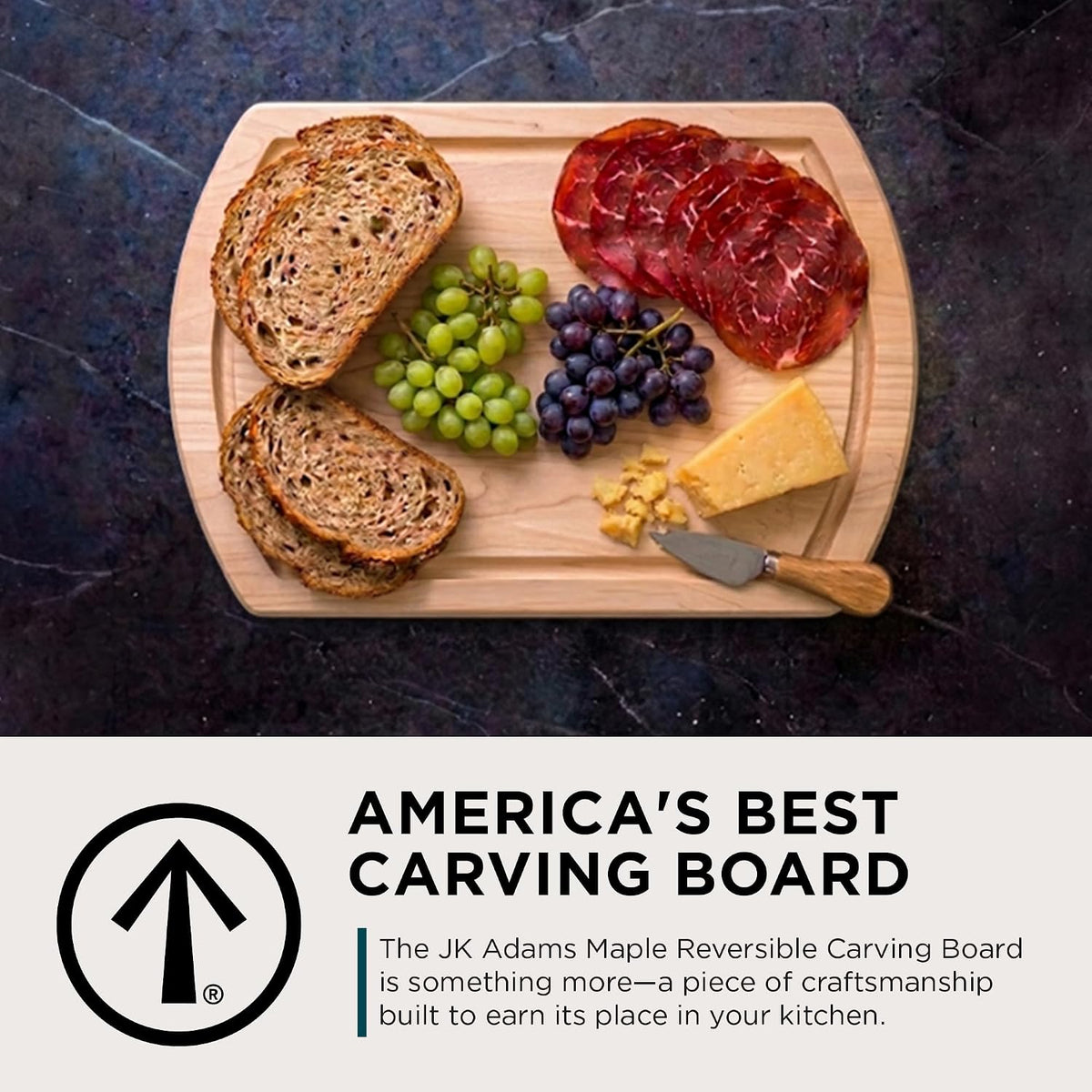 J.K. Adams Reversible Carving Board, 20" x 14" x 1.25"