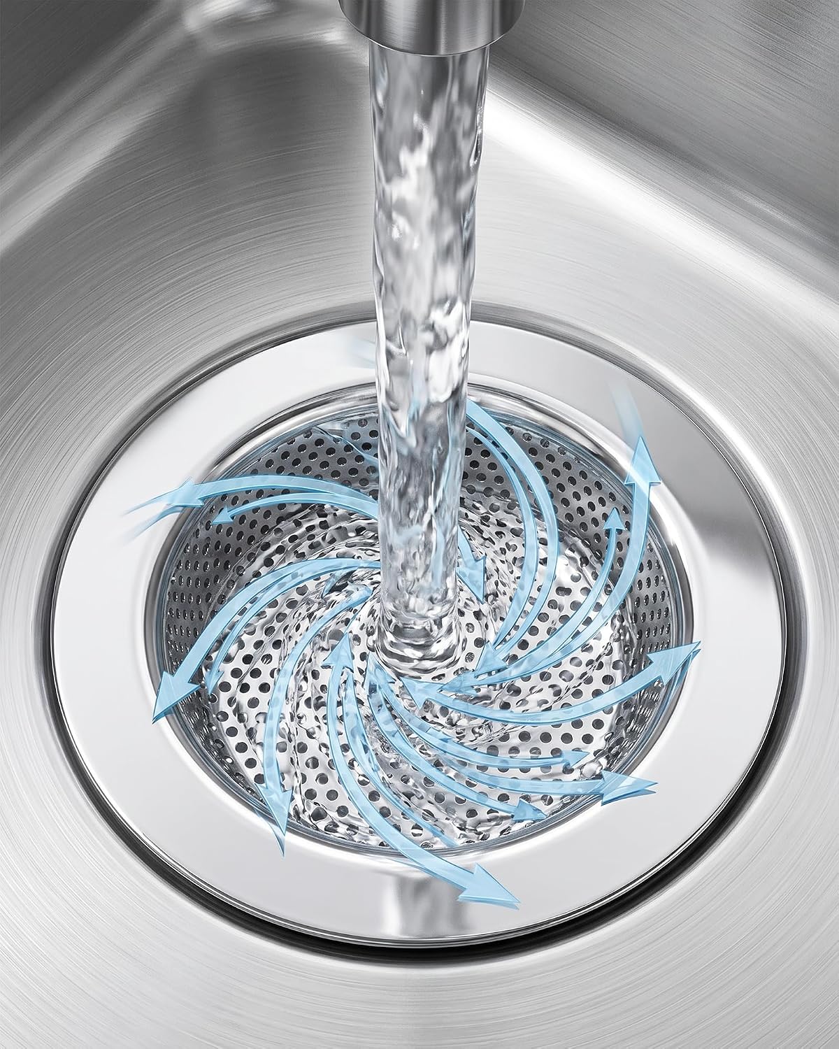 Kitchen Sink Strainer Stainless Steel with 4.33" Rim (2-Pack)
