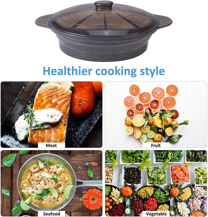 Silicone Microwave Steamer Collapsible Cooker for Vegetables Fish Prep Meal