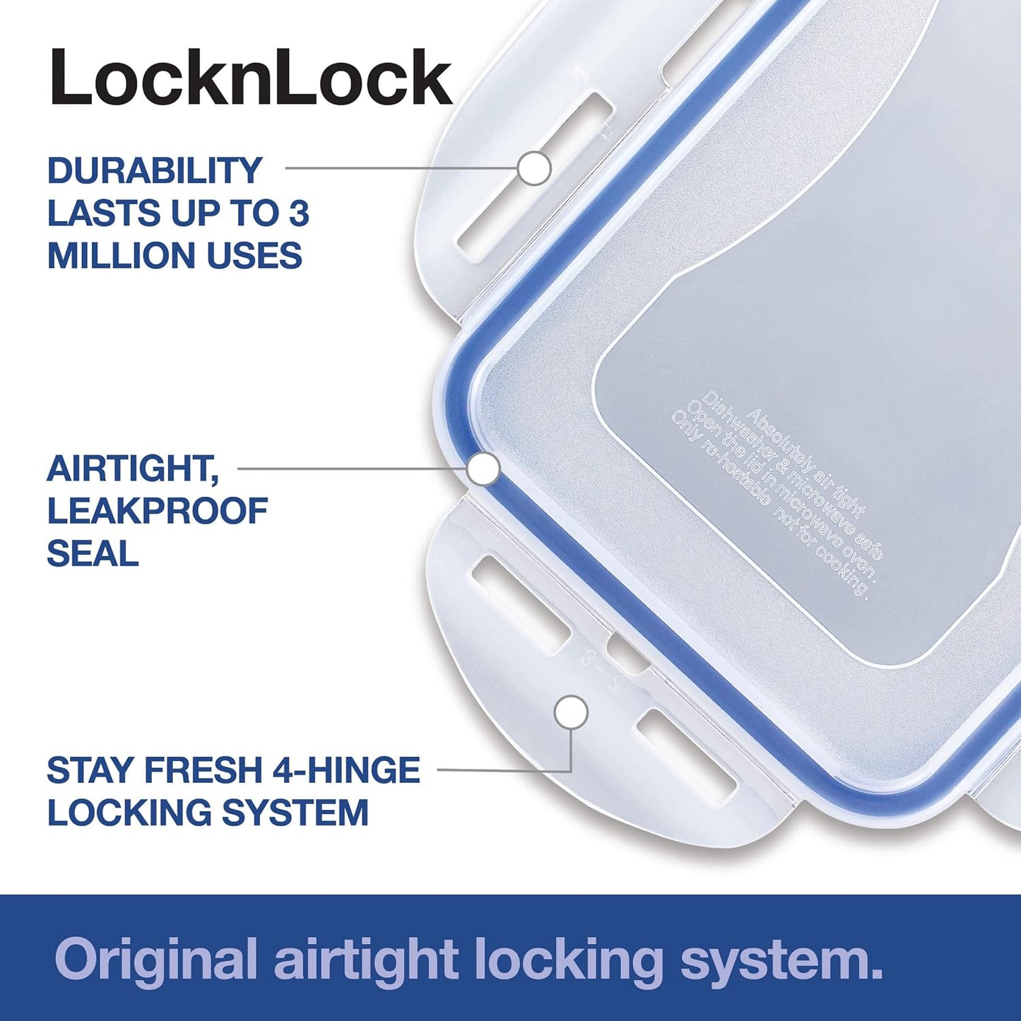 Lock & Lock Easy Essentials Food Storage Bin Set for Pasta, Flour, Sugar/Airtight Container Lids/BPA-Free/Dishwasher Safe, 8 Piece - Clear