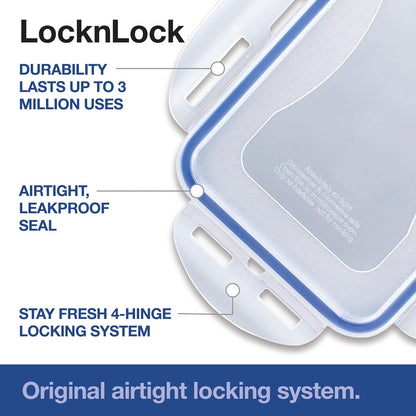 Lock & Lock Easy Essentials Food Storage Bin Set for Pasta, Flour, Sugar/Airtight Container Lids/BPA-Free/Dishwasher Safe, 8 Piece - Clear