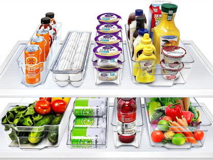 Sorbus Fridge Organizer Bins – Set of 8 Refrigerator Organizers and Storage Containers, Stackable Freezer Bins and House Essentials for New Home, BPA-Free Pantry Drawer Organizers