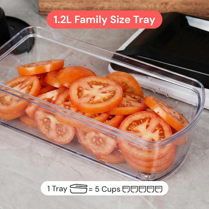 Fullstar Core Vegetable Chopper - Chop and Slice Lid - Food Chopper with Container, Veggie Chopper, Fruit Slicer, Onion Dicer - Meal Prep Essential - Kitchen Gadgets and Gifts (6-in-1, White/Black)