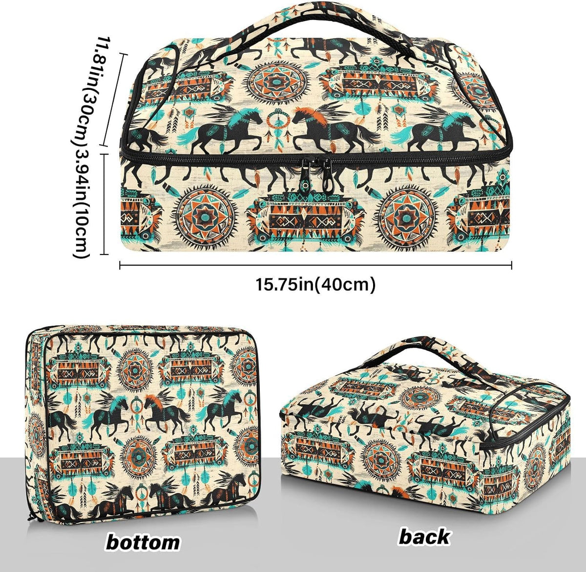 Casserole Carrier Insulated Yellow Lemon Blue Bows Dish 9x13 with Lid Party Travel Warmer Bag for Hot or Cold Food Lasagna Pizza Holder Tote - Colors B