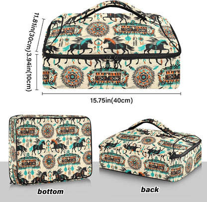 Casserole Carrier Insulated Yellow Lemon Blue Bows Dish 9x13 with Lid Party Travel Warmer Bag for Hot or Cold Food Lasagna Pizza Holder Tote - Colors B