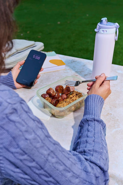 Ello Snap & Nest 10-Piece 4.5 Cup Plastic Meal Prep Set, Reusable Food Containers for Healthy Eating, Freezer, Dishwasher Safe, Berry Fields