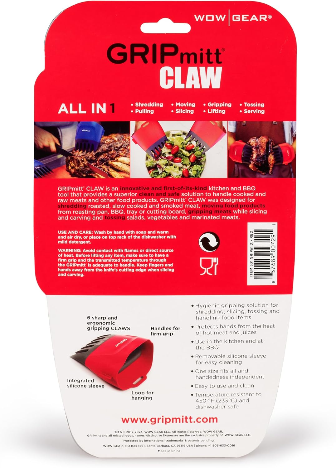 Claw - Pulled Pork, Meat and Vegetable Shredding Claw 2 Pack Set (Blue)