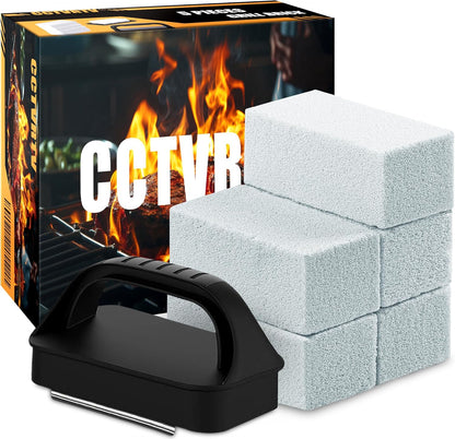 Heavy Duty Griddle Cleaning Brick with Handle, Grill Cleaner for Cleaning Flat top, Pumice Griddle Cleaning Stone Removing Stains for BBQ, Swimming Pool, Sink (5 Pack)