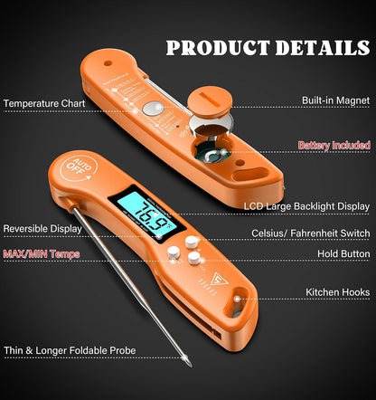 DOQAUS Meat Thermometer Digital – Instant Read Food Thermometer for Cooking
